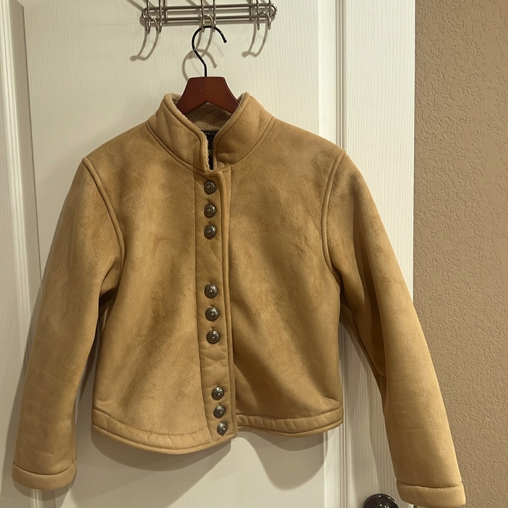 Tan women’s winter button up coat Country Clothing Company Cheyanne collection